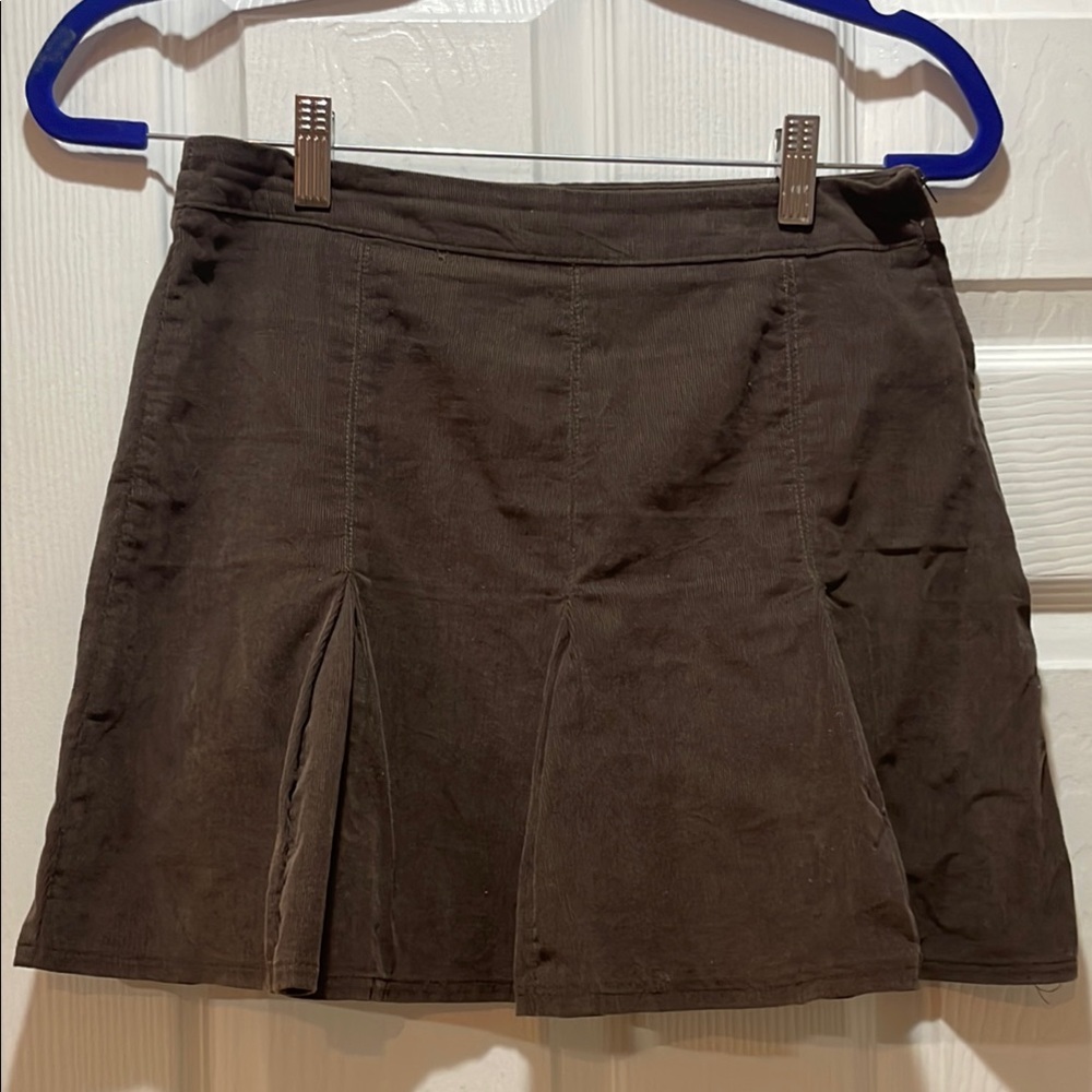 Brown Corduroy Mini Skirt